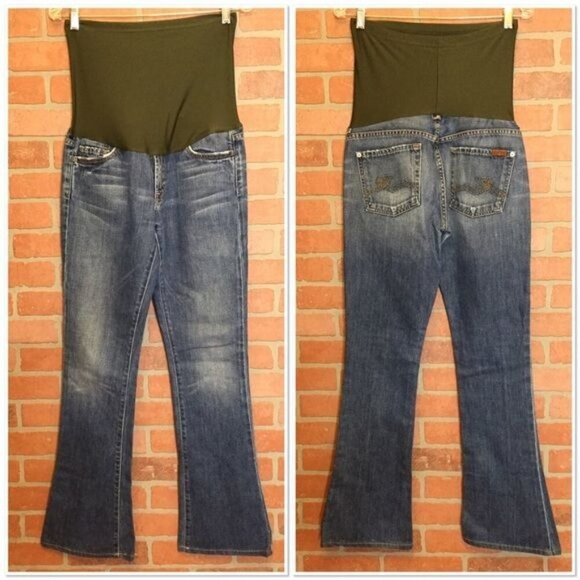 7 for all Mankind 7FAM Womens Maternity Jeans size 29 Flare - Picture 1 of 8